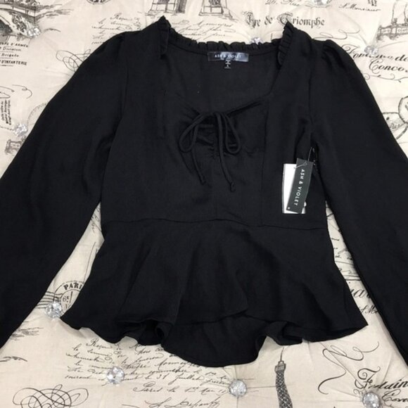 Ash & Violet Solid Cinch-Front Top - Picture 3 of 7